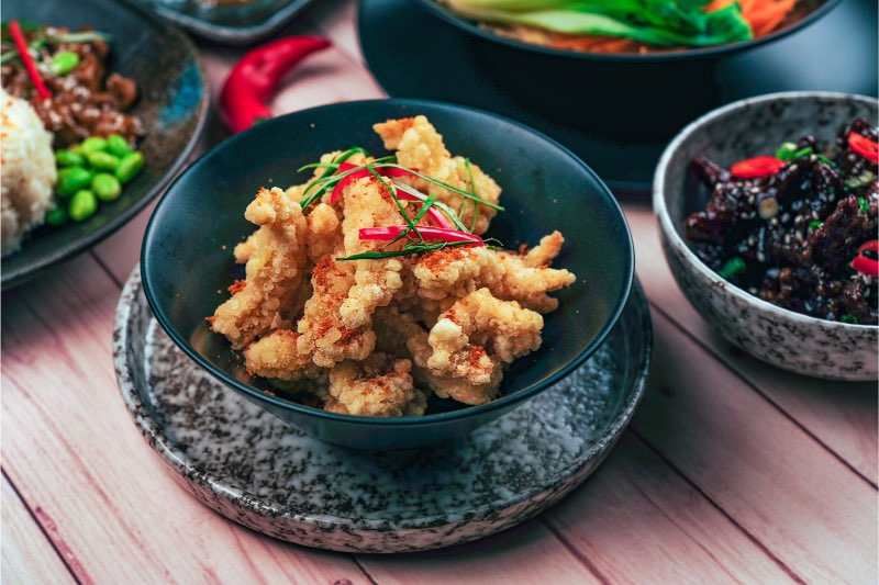 Asian Dish: Chilli Squid. Asian food manfuactures